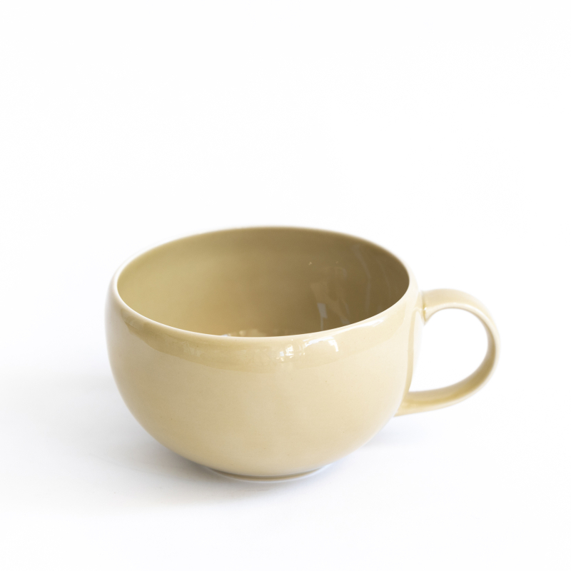 Kihara: Grande tasses arrondie sable/beige brillant 4.5dl