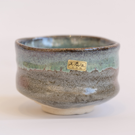 Bol à Matcha - Chawan japonais bleu-vert fait main diamètre 11.5cm