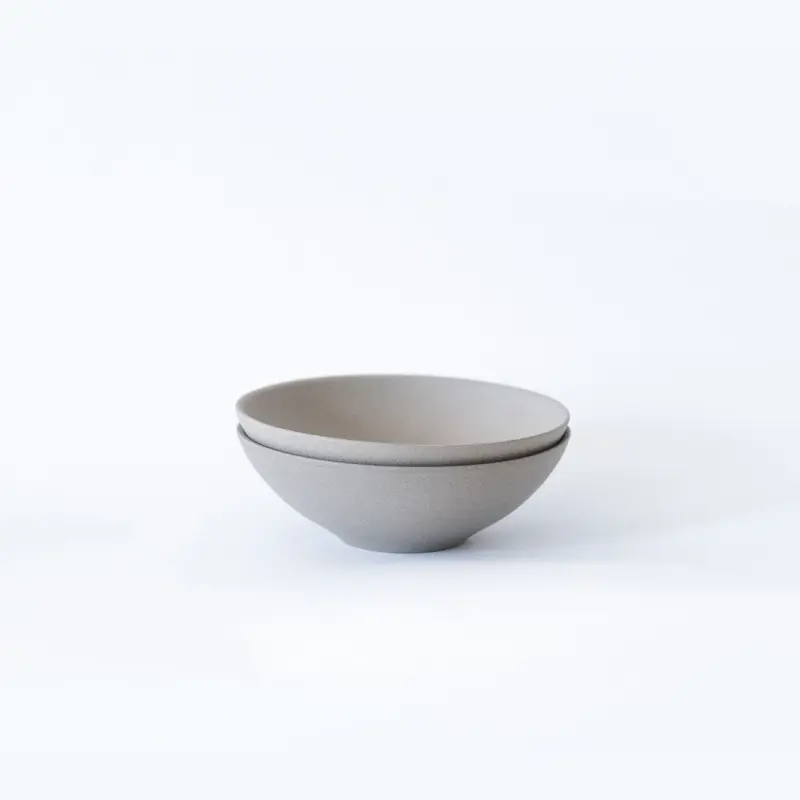 Jinsui: Set de 2 bols TOKI YONOMI SHIROHAI GRIS 0.6dl